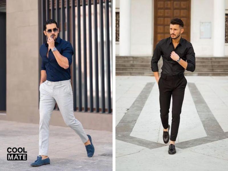 Chọn size áo sơ mi nam không quá rộng, cũng không quá ôm cho dáng người to cao