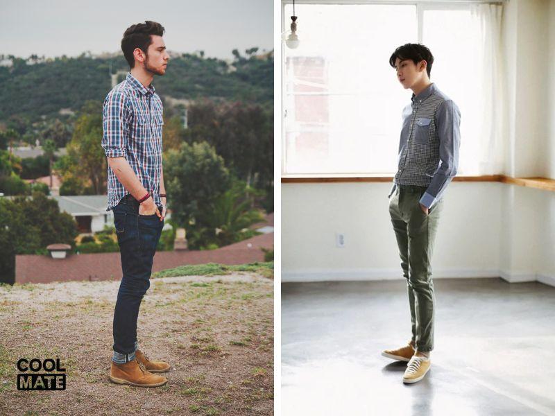 Chọn size áo sơ mi nam đơn giản với độ dài phù hợp với người thấp bé