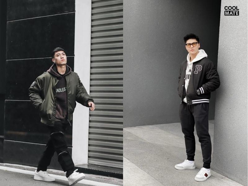 Quần Jogger nam túi hộp và áo khoác bomber