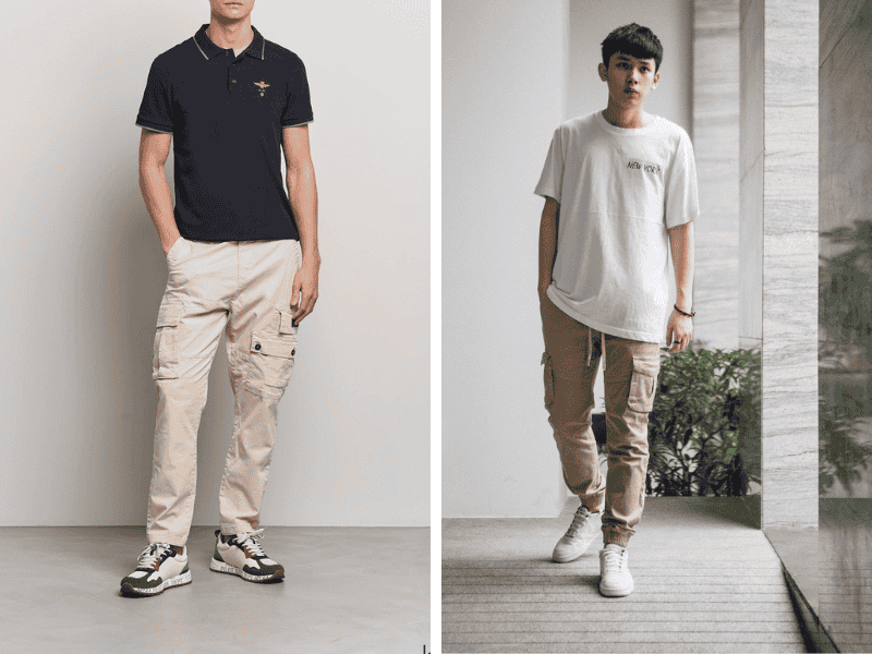 Phối đồ quần jogger nam túi hộp với áo polo là một sự kết hợp tuyệt vời, nổi bật