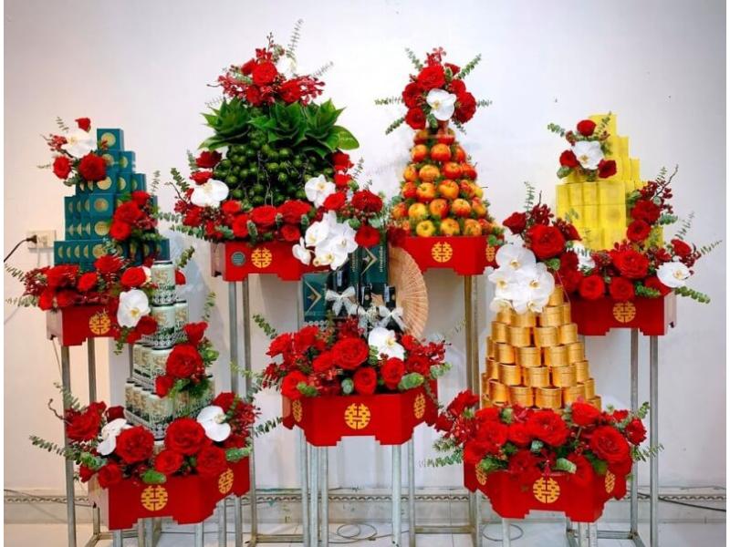 Mâm quả cưới thể hiện sự tôn trọng và lòng biết ơn đối với gia đình cô dâu