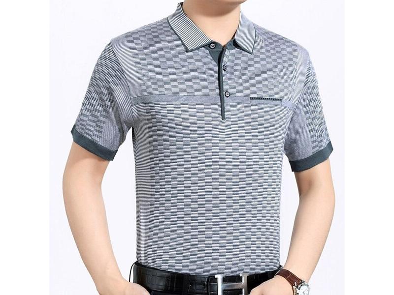 Áo polo nam trung niên họa tiết thời trang