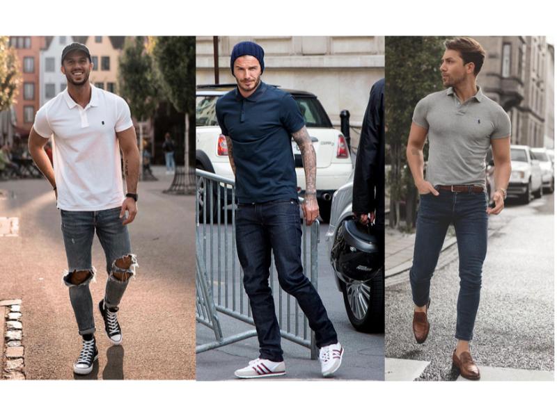 Diện mạo trẻ trung với áo polo nam trung niên và quần jeans