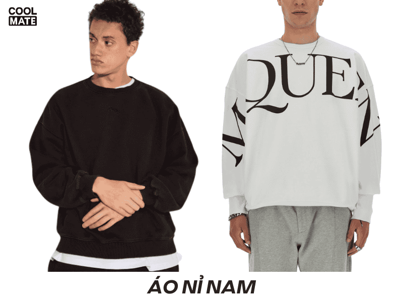 Áo nỉ nam cổ tròn