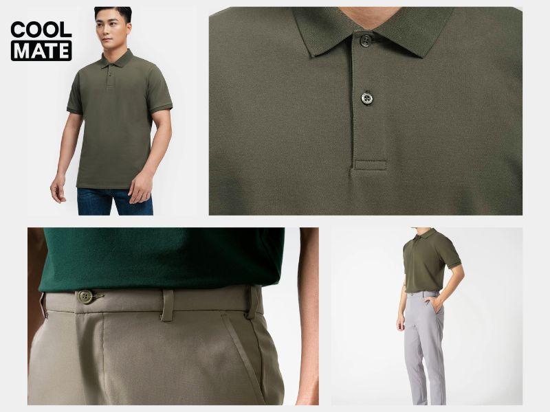 Set đồ lịch lãm với quần dài và áo polo cho Giáng sinh