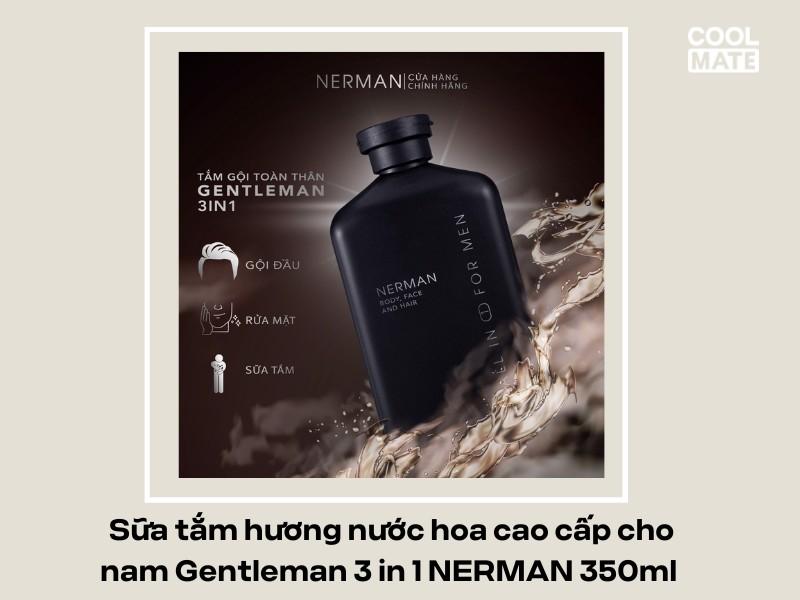 Sữa tắm hương nước hoa cao cấp cho nam Gentleman 3 in 1 NERMAN 350ml 