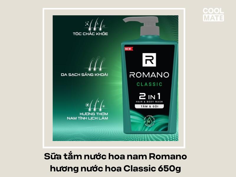 Sữa tắm hương nước hoa nam cao cấp Romano Classic 
