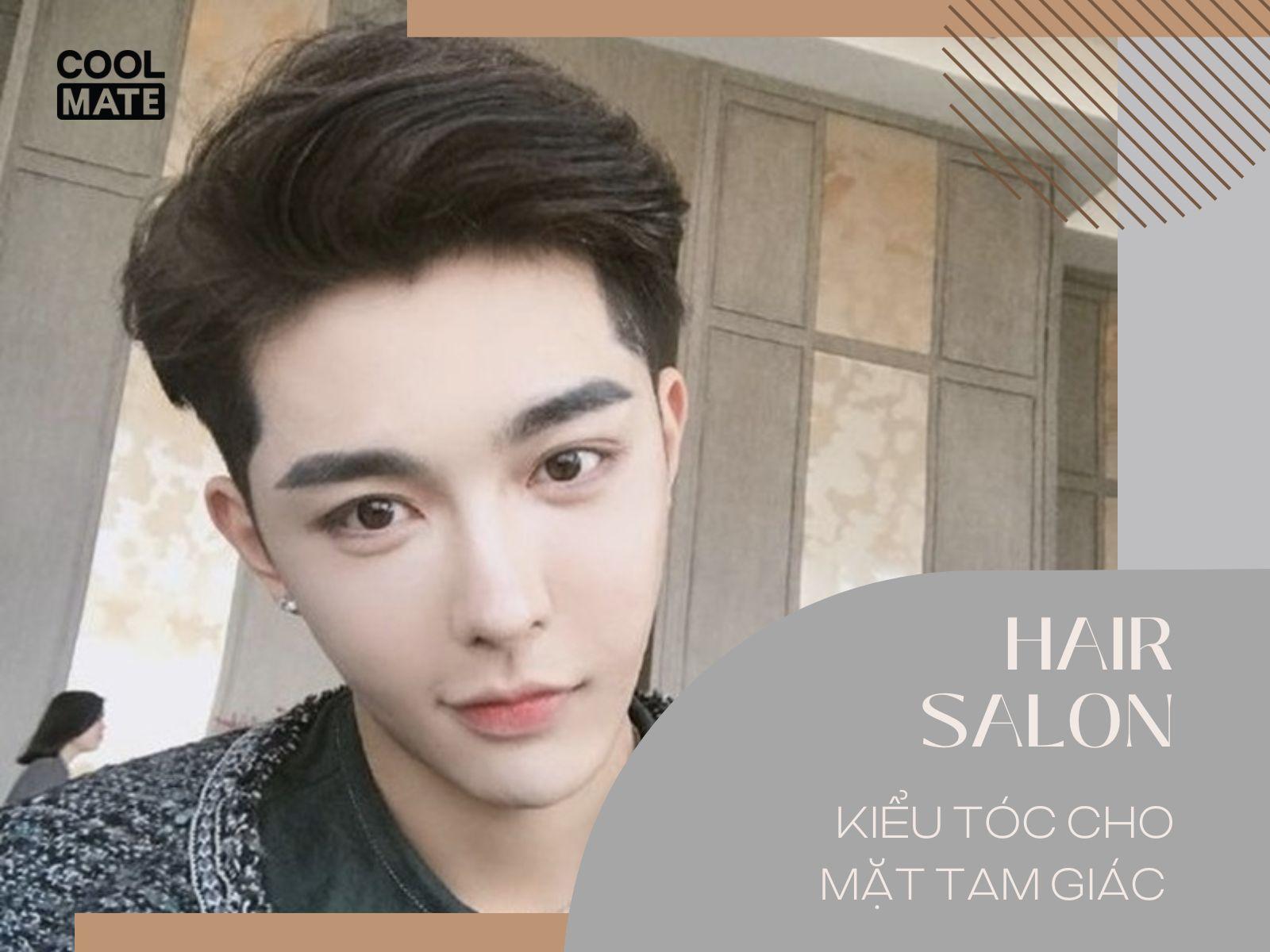 Kiểu tóc phù hợp với khuôn mặt tam giác như Fringe Up, Quiff, Pompadour