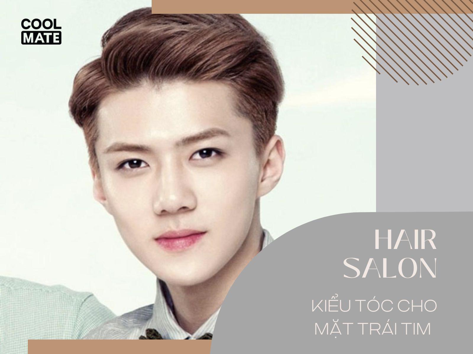 Kiểu tóc phù hợp với khuôn mặt trái tim như Side Part, Slicked Back, Fringe