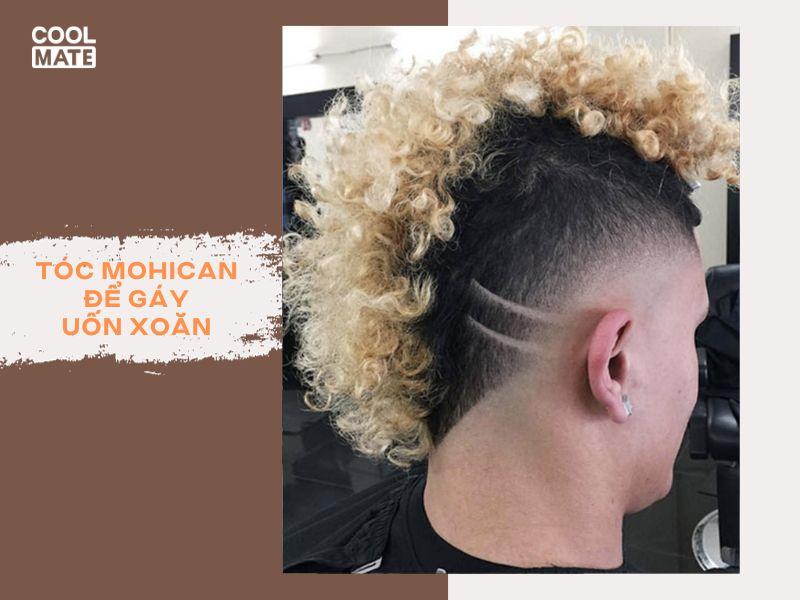 Kiểu tóc Mohican để gáy uốn xoăn, cá tính và thời thượng