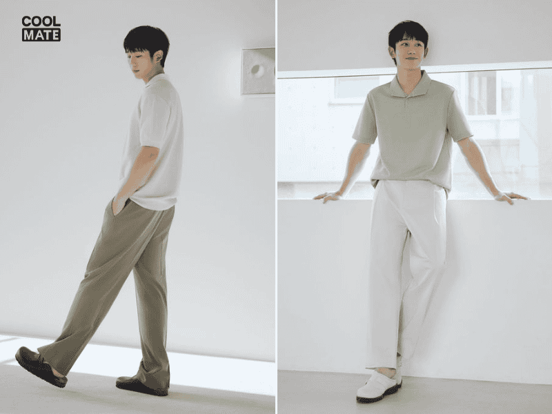 Phối đồ cho nam cao 1m7: Áo polo phối cùng quần âu.