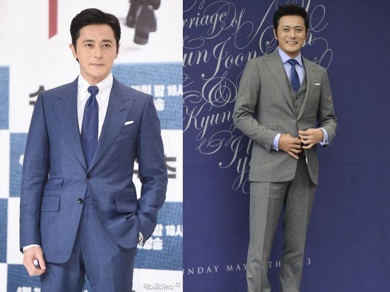 Những bộ suit tối màu với đường cắt sắc sảo không chỉ tôn lên vóc dáng mà còn tạo sự sang trọng