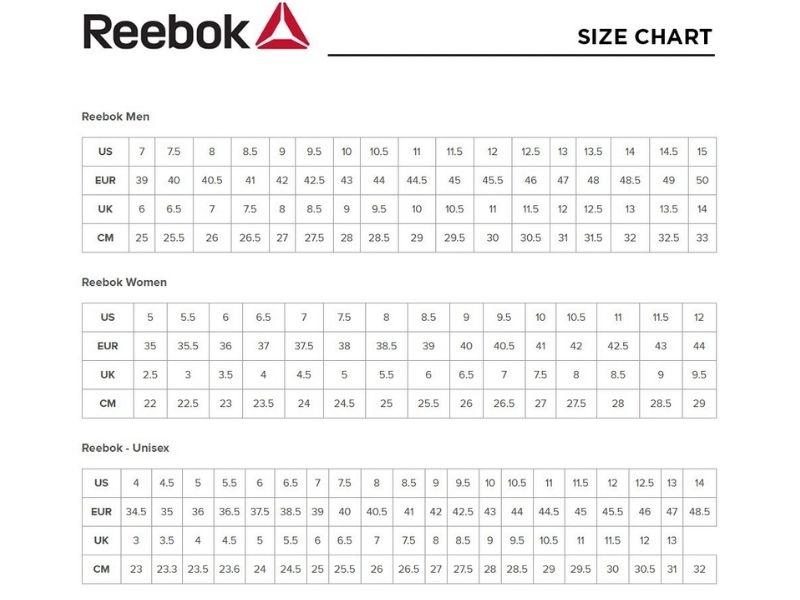  Bảng size giày nam Reebook