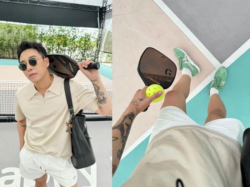 Áo polo kết hợp quần short hoặc quần legging thể thao năng động