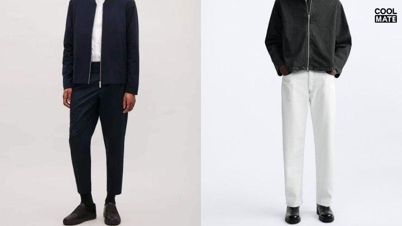 Phối giày oxford cùng áo khoác dạ và quần âu màu sáng
