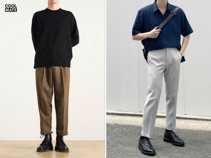 Quần baggy phối boot cổ cao
