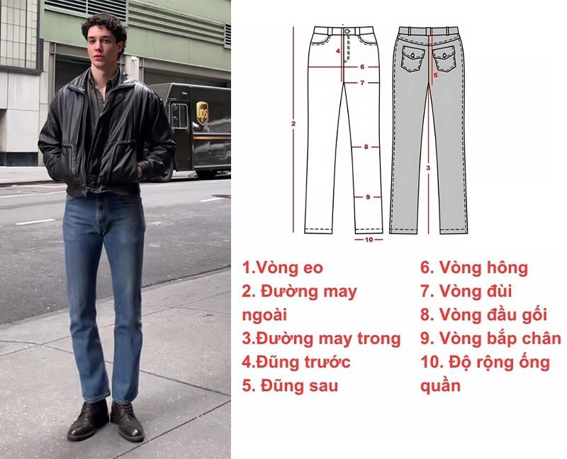 Cách đo kích thước quần jean