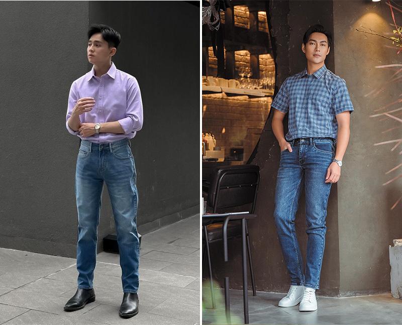 Quần jean xanh