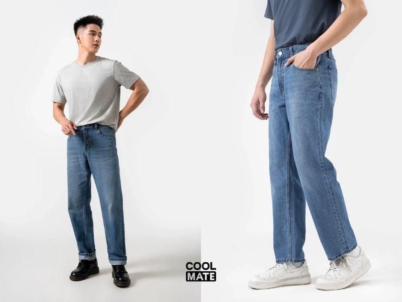 mua quần jean nam ống suông chất lượng tại Coolmate