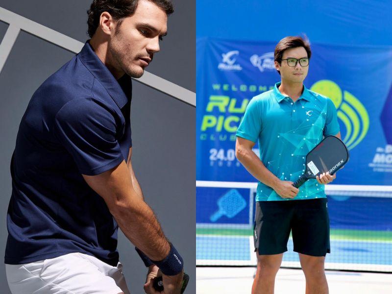 Áo polo, quần short và giày pickleball chuyên dụng là set đồ được nhiều vận động viên chuyên nghiệp yêu thích