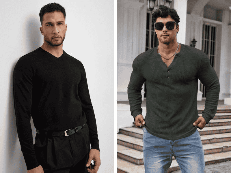 Áo V-neck giúp tạo vẻ ngoài phóng khoáng