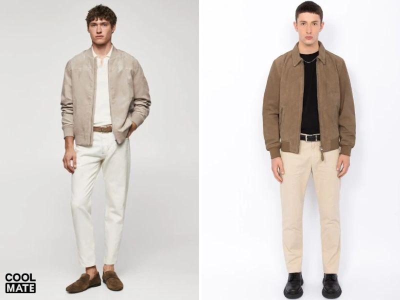quần chinos phối bomber