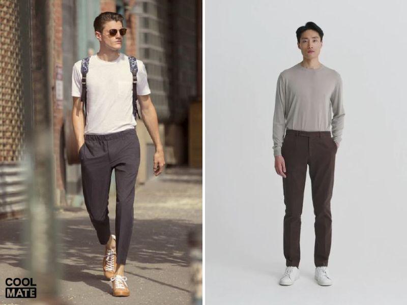 quần chinos phối áo thun