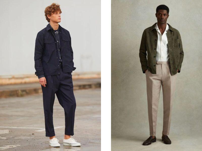 Quần cropped pants nam phối cùng áo khoác