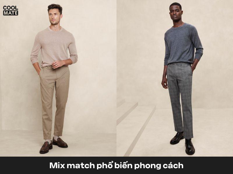 Nhiều kiểu áo có thể mix cùng quần cropped pants nam