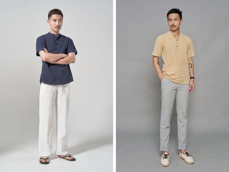 Áo thun nam phối cùng quần đũi