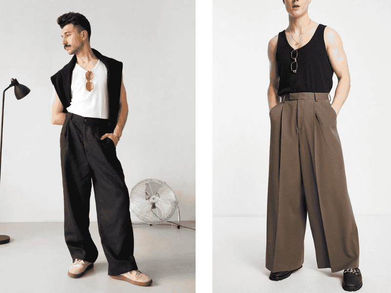 Outfit năng động từ áo tanktop và quần palazzo