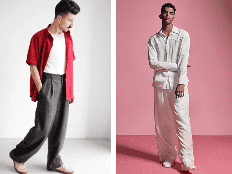 Những bộ outfit casual với áo sơ mi và quần palazzo.