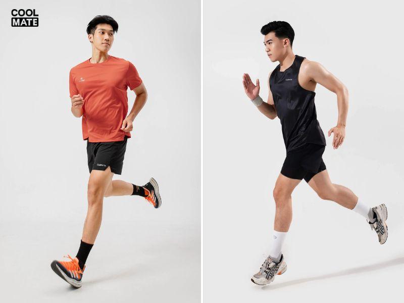 Chất liệu polyester hoặc hỗn hợp với spandex rất phù hợp dùng để làm trang phục chạy bộ