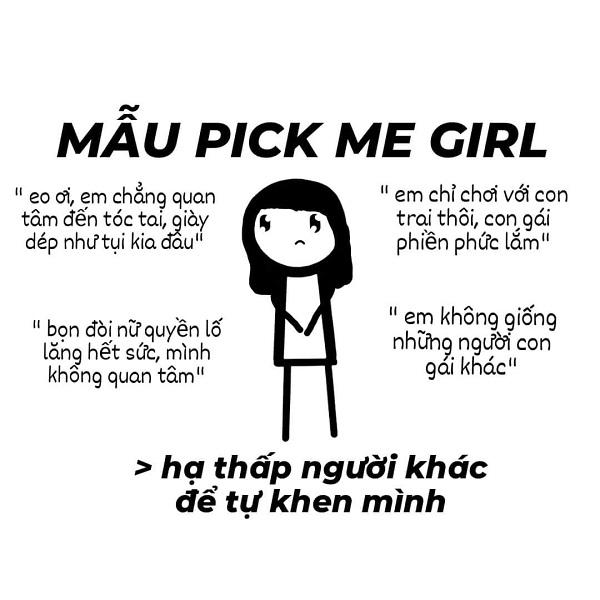 Ví dụ về pick me girl: Hình ảnh một bài đăng mạng xã hội về mẫu người lý tưởng