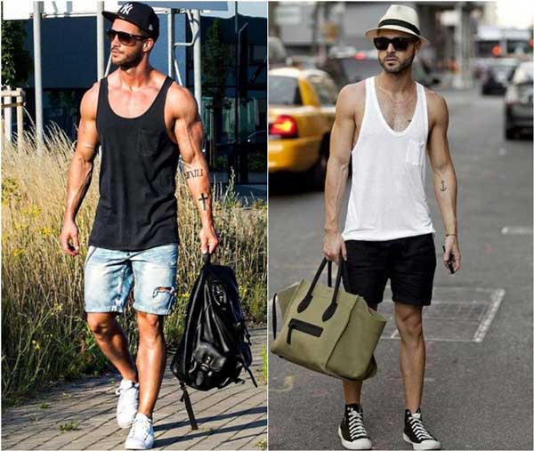 Áo tanktop mặc với quần short