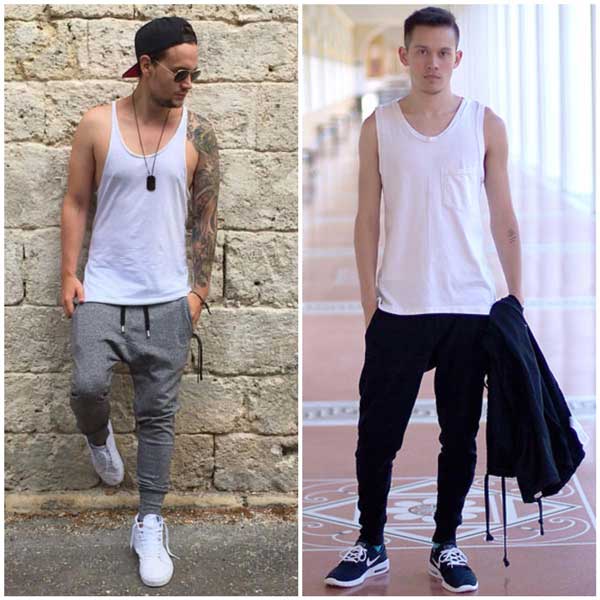 Phối đồ với áo tanktop và quần jogger