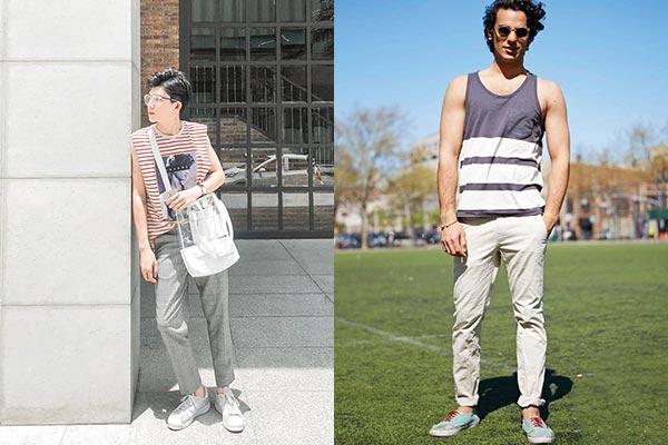 Phối đồ với áo tanktop và quần khaki