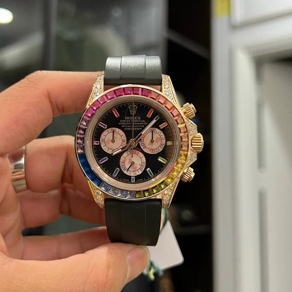 Đồng hồ rolex nam đính kim cương Daytona Rainbow