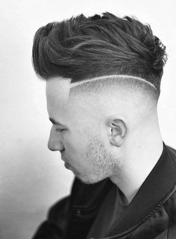 Kiểu tóc Short Quiff kết hợp với kẻ vạch