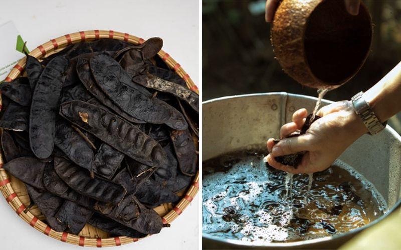 Gội đầu bằng nước lá bồ kết, lá bưởi