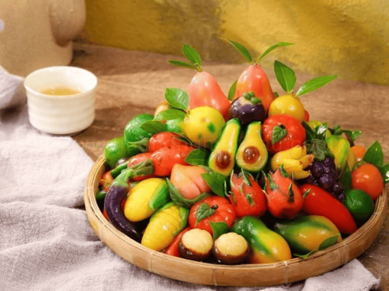 Bánh đậu xanh trái cây 