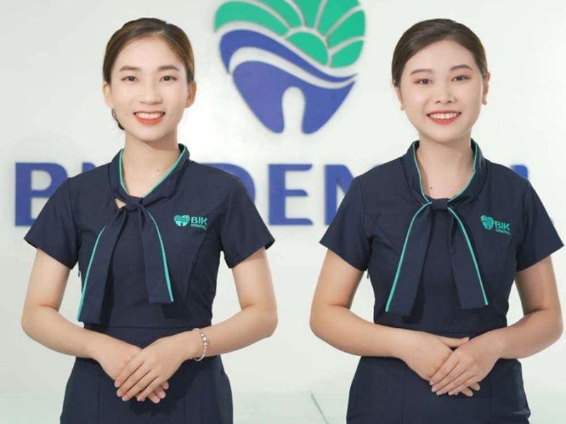 mẫu đồng phục lễ tân nha khoa