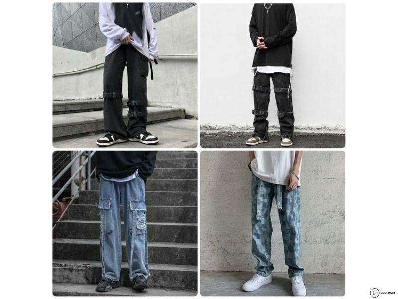 Quần túi hộp mix cùng giày sneaker