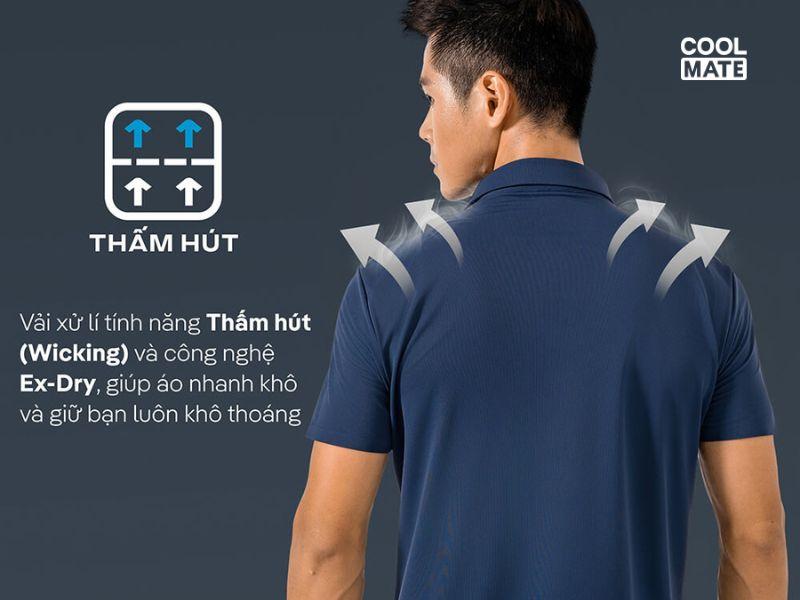 Áo thun công nghệ vải Wicking thoáng mát, thấm hút tốt