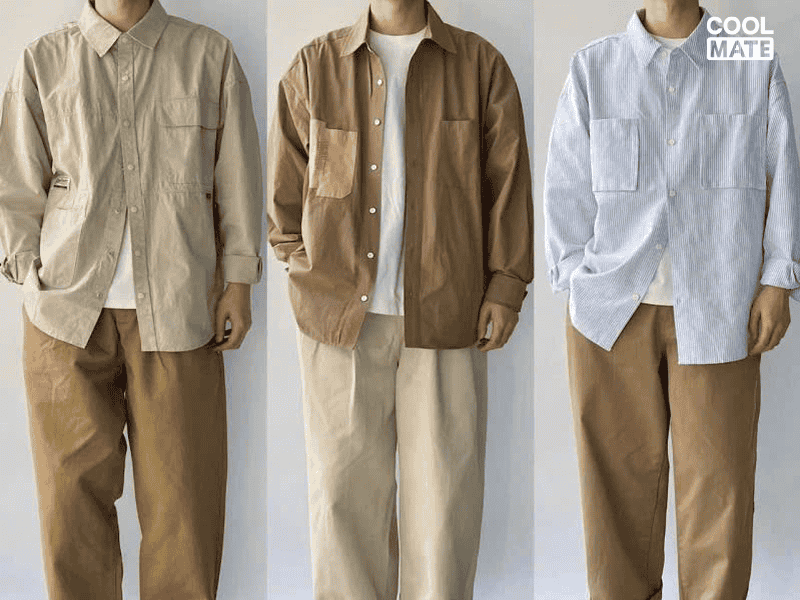 Phối đồ quần &aacute;o ph&ocirc;ng với sơ mi v&agrave; quần kaki