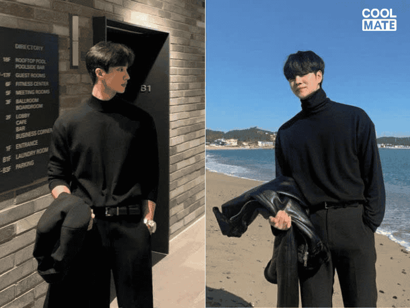 Phối đồ với &aacute;o len cổ lọ v&agrave;o m&ugrave;a đ&ocirc;ng