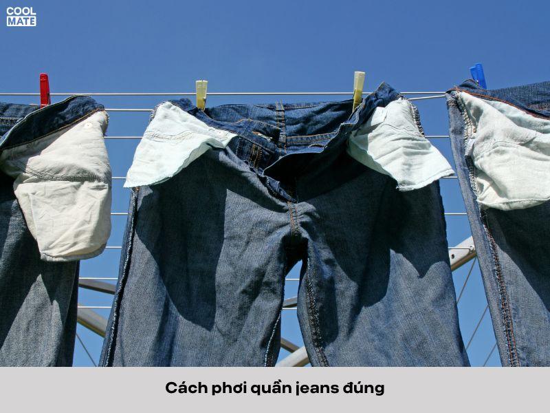 Phơi quần jeans đúng cách