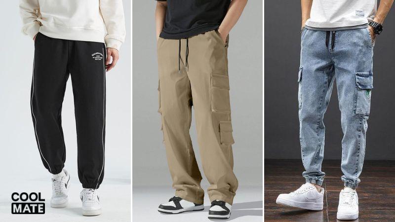 Các loại quần jogger nam đa dạng về chất liệu và kiểu dáng