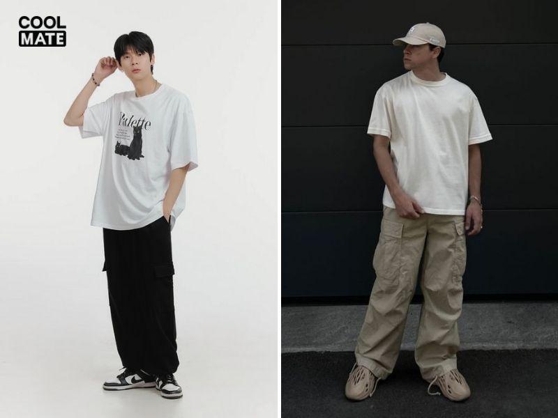 Phối quần jogger ống rộng nam và áo oversize