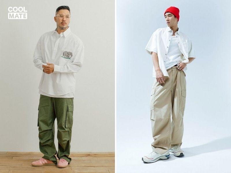 Phối quần jogger nam với áo sơ mi